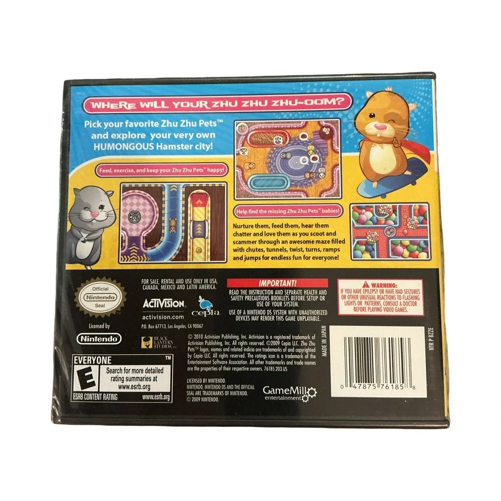 Zhu Zhu Pets Nintendo DS Game New Sealed Activision Hamster Simulation NDS
